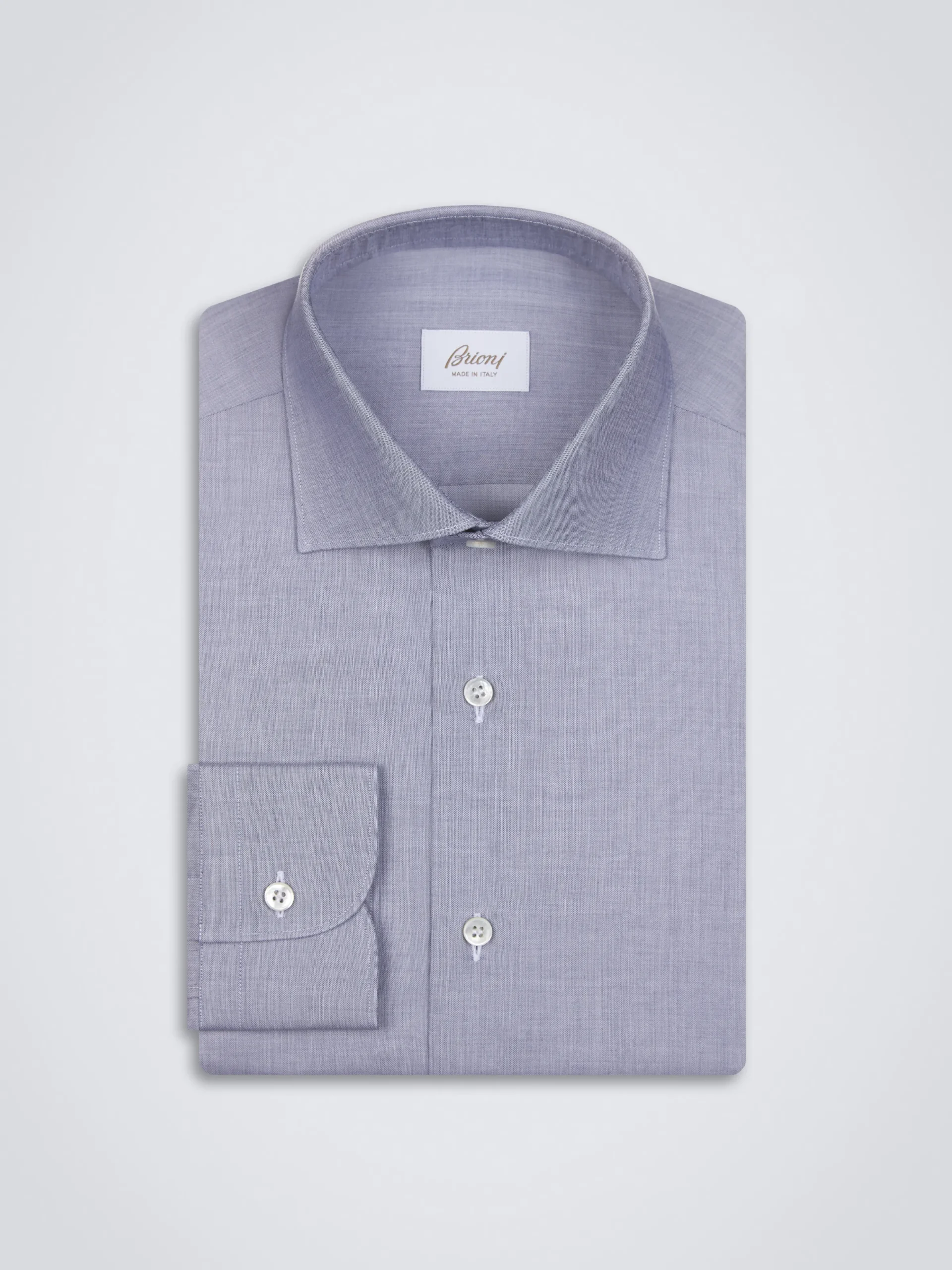 Clearance Brioni Essential organic cotton formal shirt Navy blue