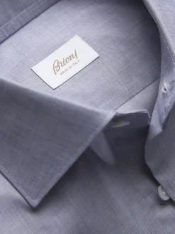 Clearance Brioni Essential organic cotton formal shirt Navy blue