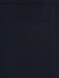 Hot Brioni Essential stretch cotton joggers Navy blue