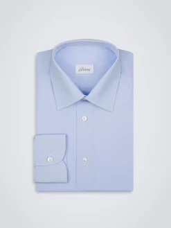 Fashion Brioni Essential cotton formal shirt Sky Blue
