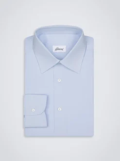 Hot Brioni Essential cotton formal shirt Sky Blue