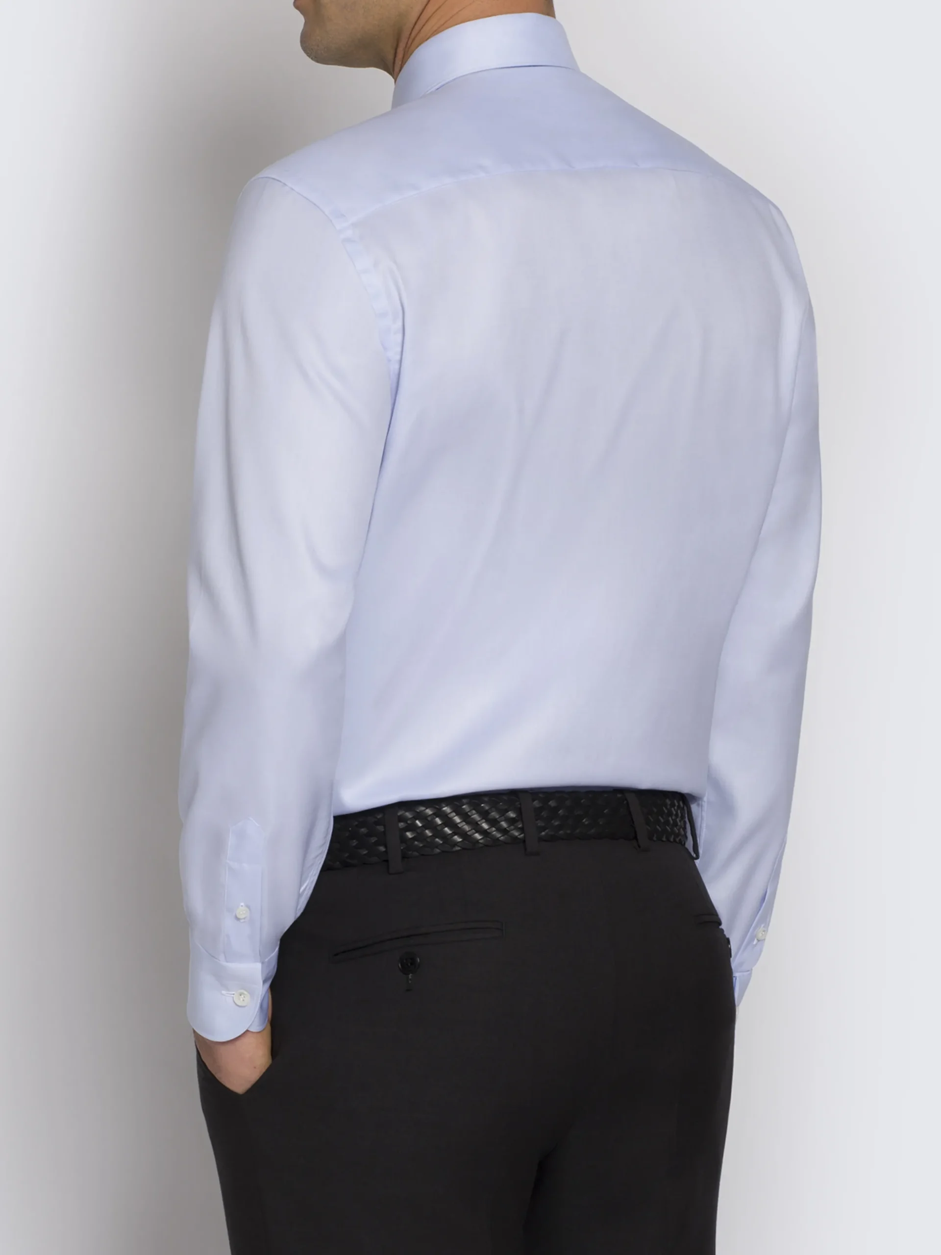 Outlet Brioni Essential Ventiquattro cotton formal shirt Sky Blue