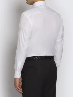 Best Brioni Essential Giza 45 cotton twill formal shirt White