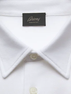 Online Brioni Essential organic cotton piqué polo White