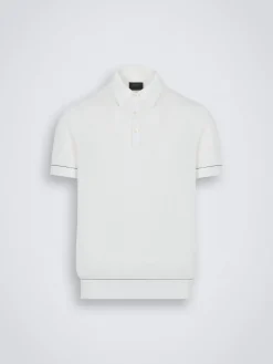 Fashion Brioni Essential Sea Island cotton polo White