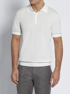 Fashion Brioni Essential Sea Island cotton polo White