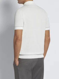 Fashion Brioni Essential Sea Island cotton polo White
