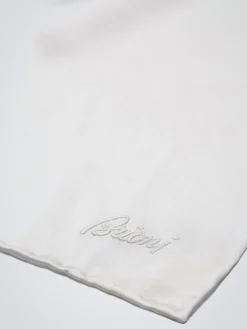 Fashion Brioni Essential silk pocket square White