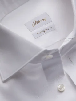 Discount Brioni Essential Ventiquattro cotton formal shirt White