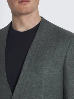 New Brioni linen, wool and silk Jardigan Green