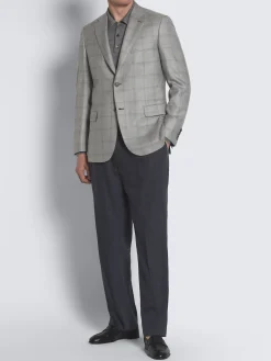 Online Brioni cashmere and silk long-sleeved polo Grey