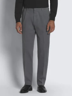Outlet Brioni organic stretch cotton Pienza trousers Grey