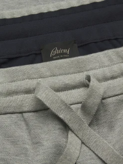 New Brioni stretch cotton sweatpants Grey