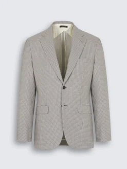 Sale Brioni Ice grey micro motif wool, silk and linen Plume jacket