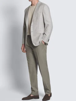 Sale Brioni Ice grey micro motif wool, silk and linen Plume jacket