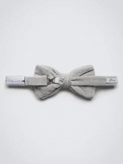 Sale Brioni velvet bow tie Ice grey