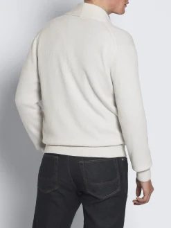 Discount Brioni Ivory white cashmere and wool shawl collar cardigan