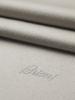 Fashion Brioni cashmere scarf Ivory white