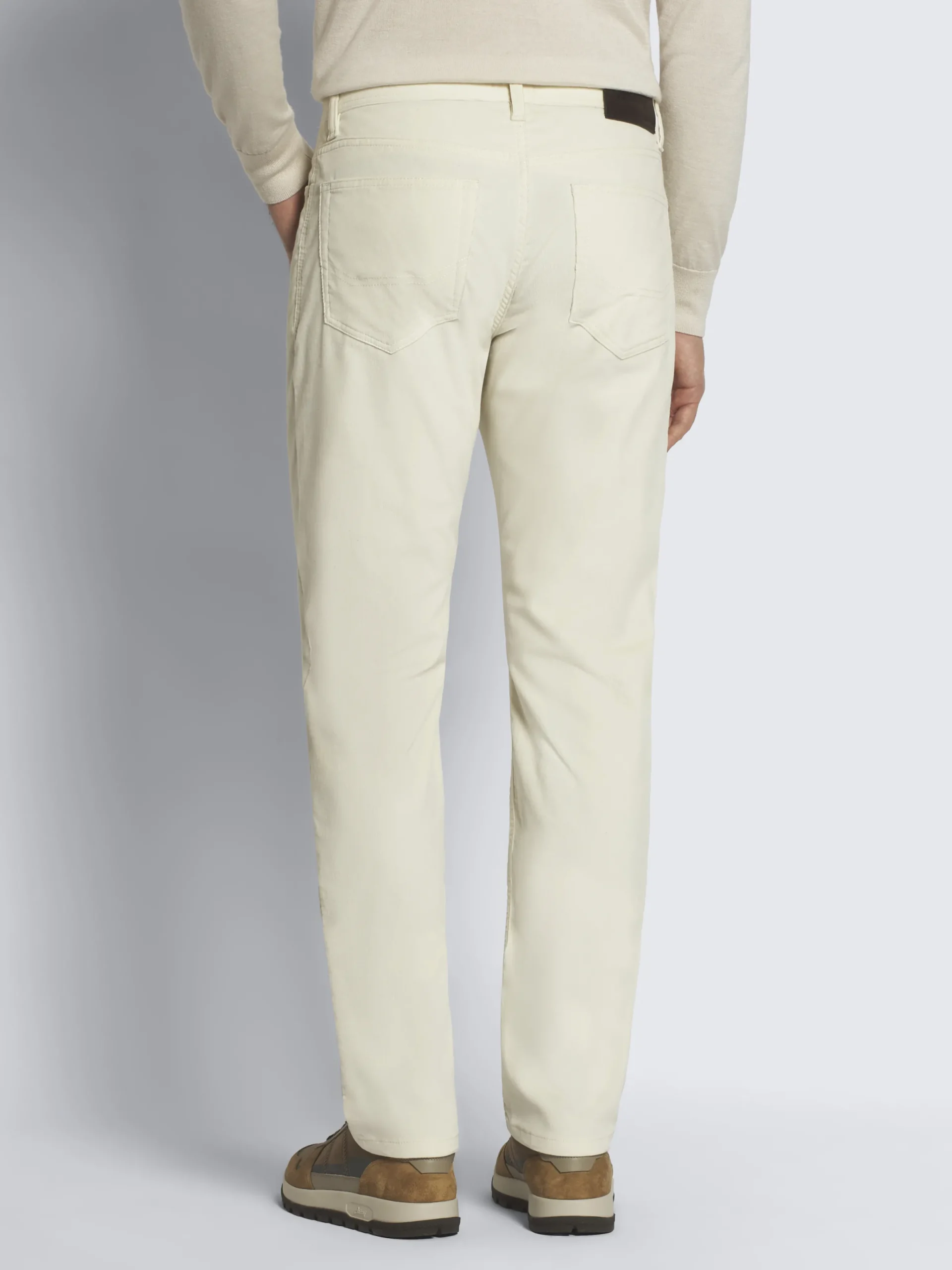 Outlet Brioni cotton corduroy Meribel trousers Ivory white