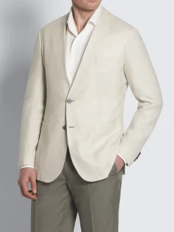 Hot Brioni linen, wool and silk Jardigan Ivory white
