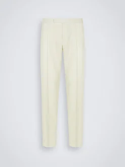 Outlet Brioni responsible wool cavalry twill Melbourne trousers Ivory white