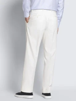 Hot Brioni Ivory white Sea Island cotton and wool Elba trousers
