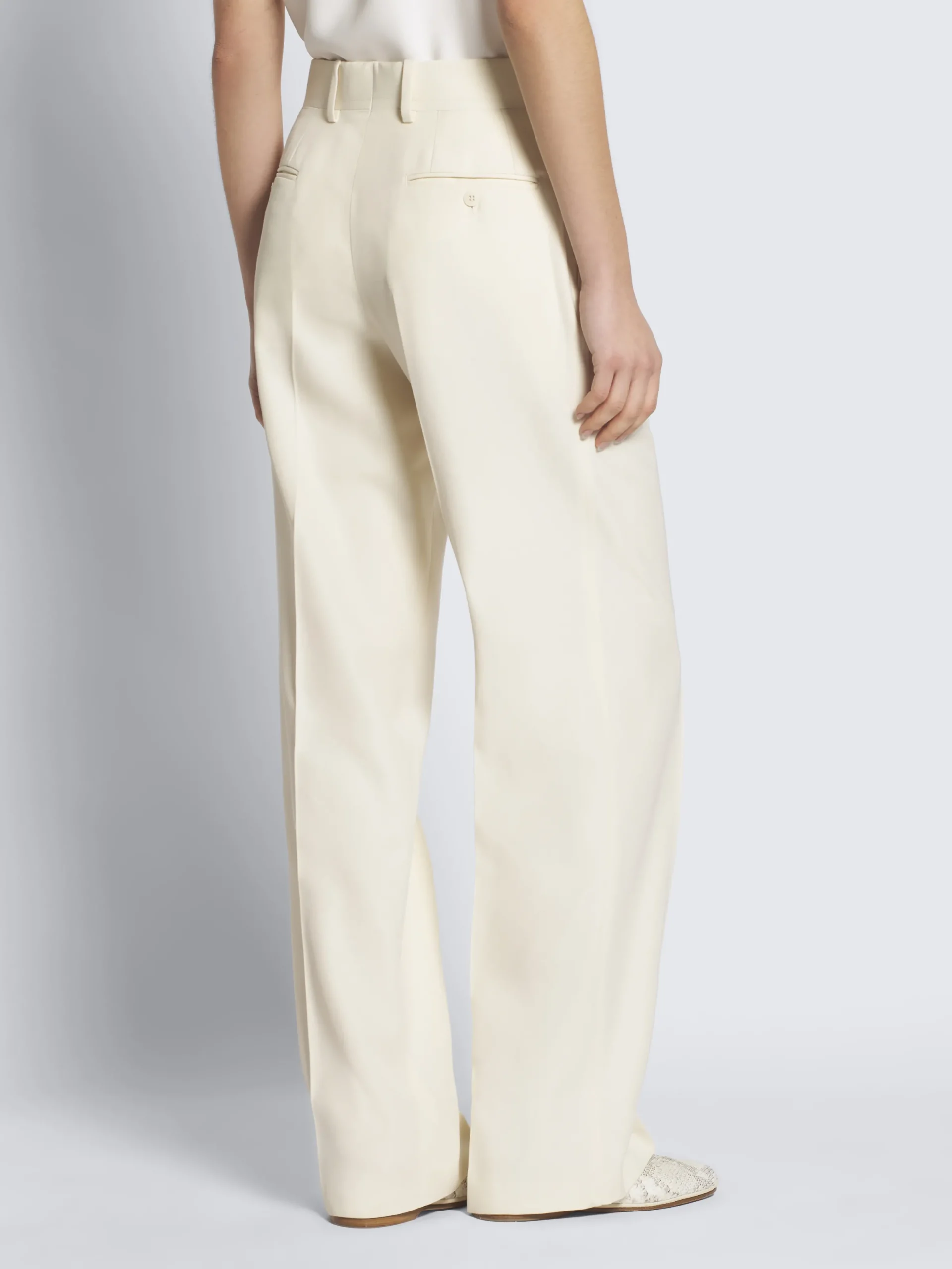 Sale Brioni Ivory white silk gabardine Palinuro trousers