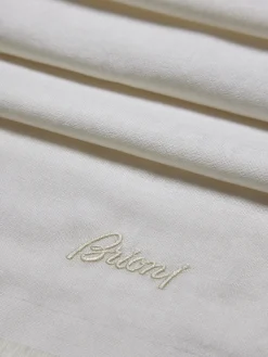Best Brioni wool, cashmere and silk scarf Ivory white