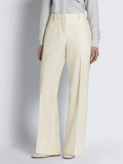 Sale Brioni wool, silk and linen herringbone Palinuro trousers Ivory white