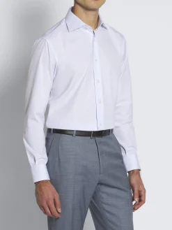 Fashion Brioni and white micro-checked Ventiquattro cotton formal shirt Light blue