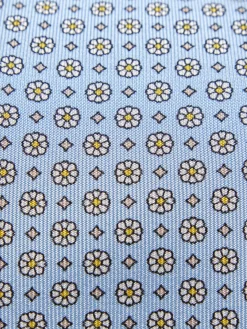 Hot Brioni and yellow micro motif silk tie Light blue