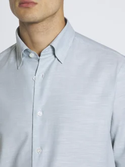 Fashion Brioni cotton hidden button-down shirt Light blue