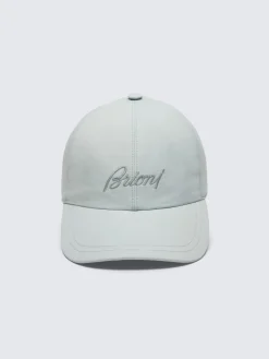 Hot Brioni Light blue linen and cotton gabardine Madeira shorts