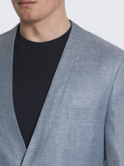 Best Brioni linen, wool and silk Jardigan Light blue