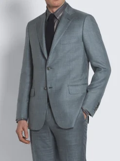 Best Brioni Light blue silk, cashmere and linen slab twill Ravello jacket