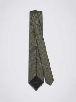 Outlet Brioni and grey silk dégradé tie Light brown