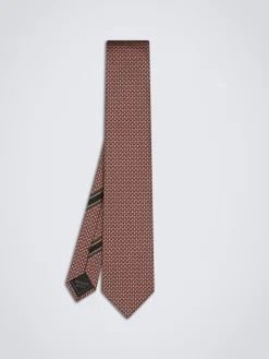 Online Brioni jacquard silk tie Light brown