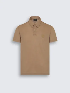 Discount Brioni Light brown technical wool polo