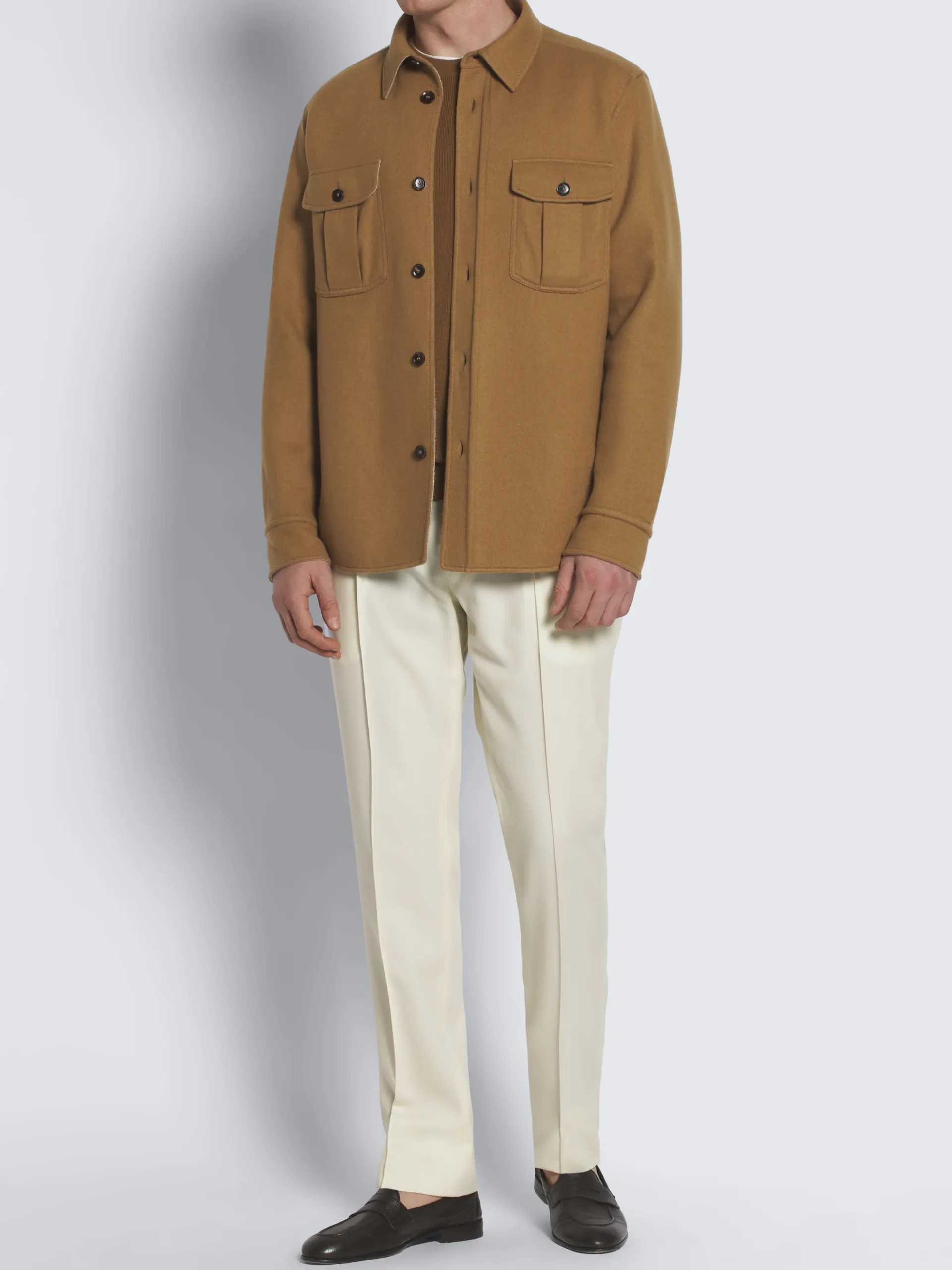 Clearance Brioni vicuña and cotton crewneck sweater Light brown