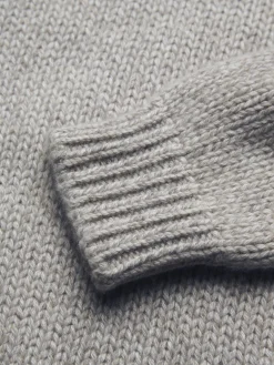 Fashion Brioni cashmere mouliné mockneck sweater Light grey