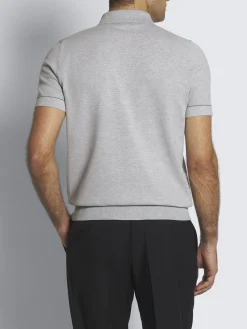 Online Brioni Sea Island piqué cotton polo Light grey