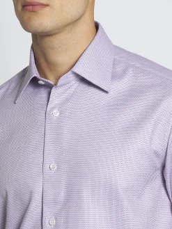 Sale Brioni micro motif jacquard cotton formal shirt Lilac