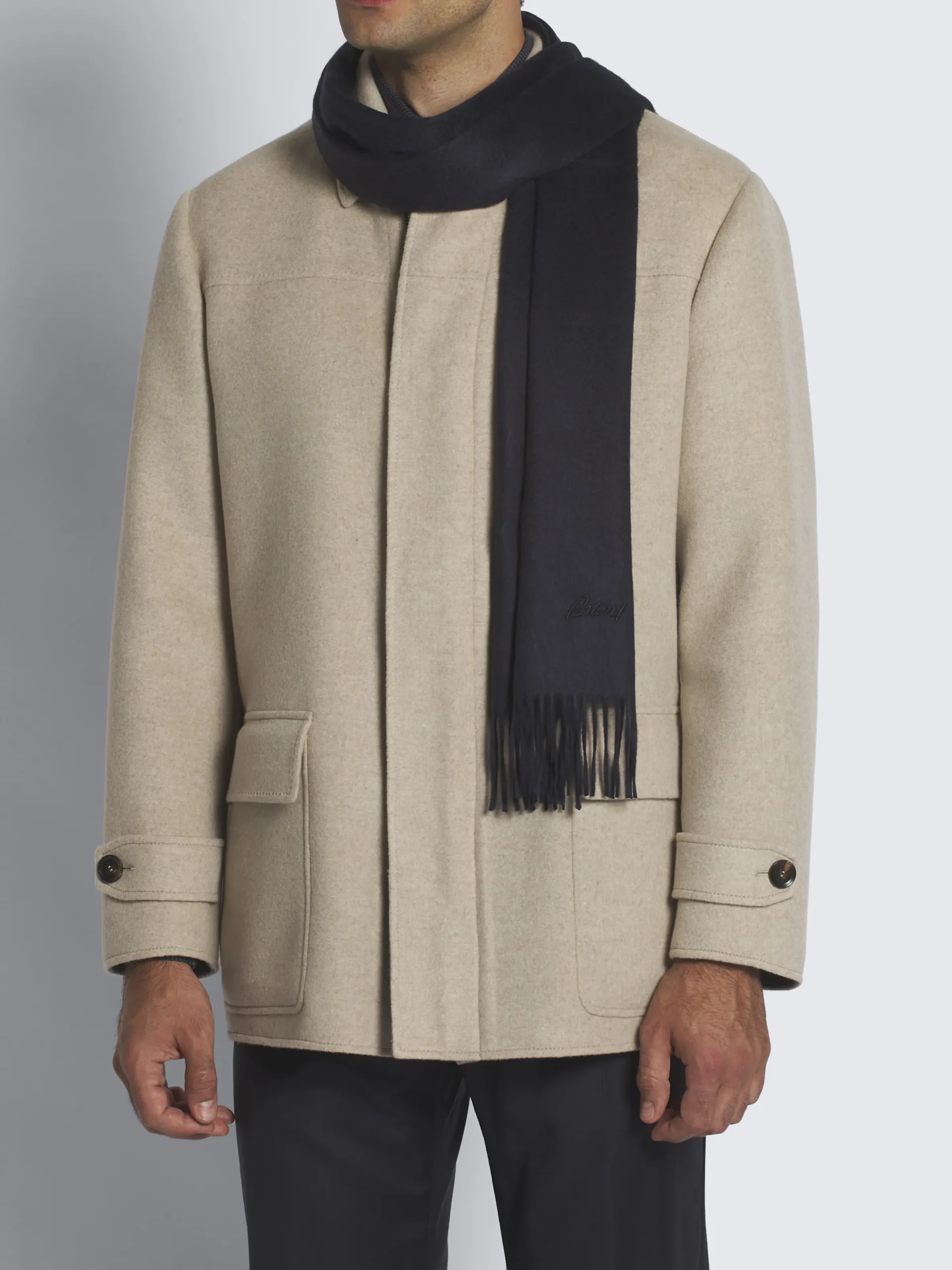 Best Brioni cashmere scarf Midnight Blue