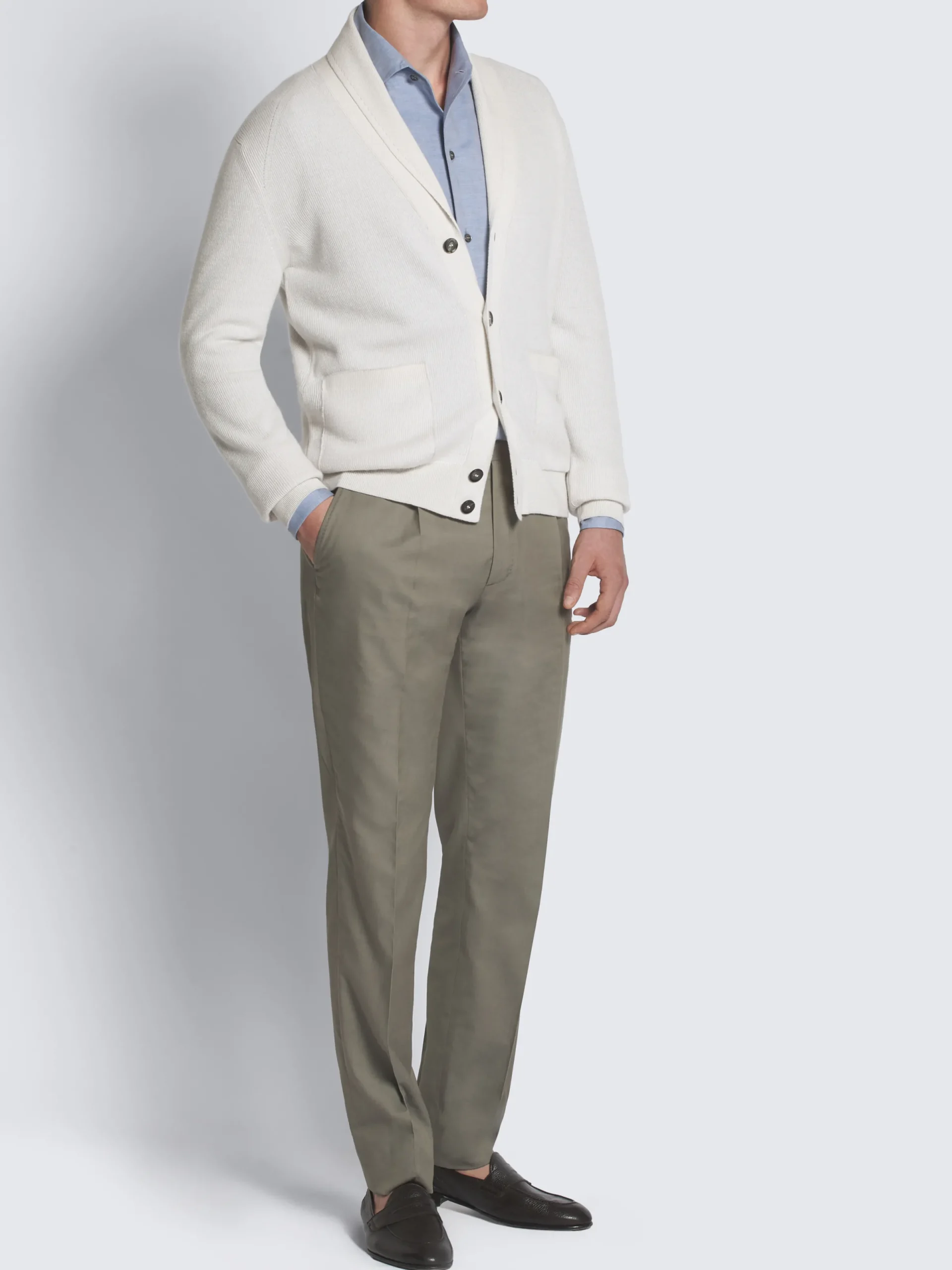 Online Brioni Midnight blue cotton and cashmere denim jeans