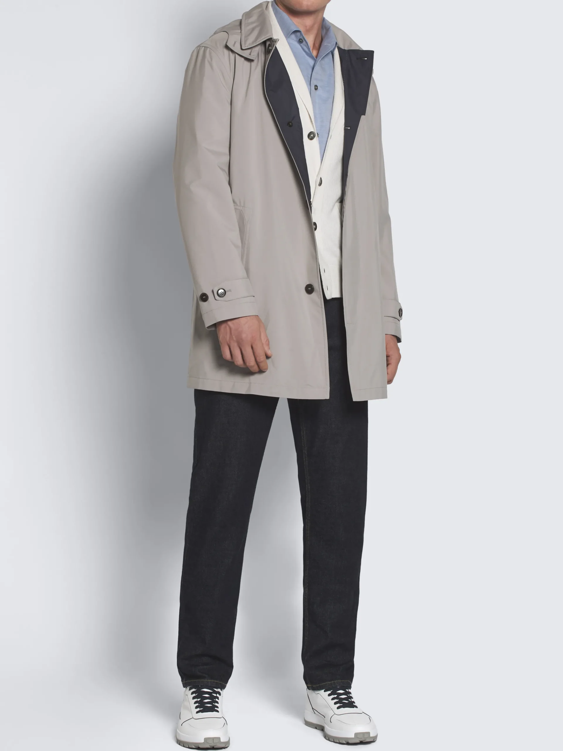 Online Brioni Midnight blue cotton and cashmere denim jeans