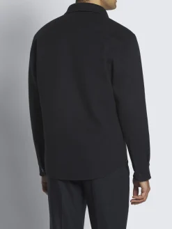Online Brioni double-splittable wool and cashmere Vagabond overshirt Midnight Blue