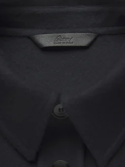 Online Brioni double-splittable wool and cashmere Vagabond overshirt Midnight Blue