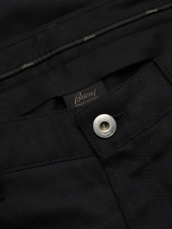 New Brioni flannel wool and cotton twill Chamonix jeans Midnight Blue