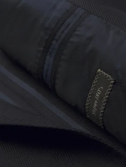 Fashion Brioni herringbone Super 180's wool Brera jacket Midnight Blue