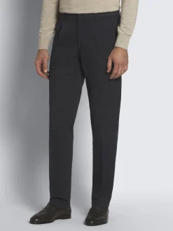 Clearance Brioni organic stretch cotton Pienza trousers Midnight Blue